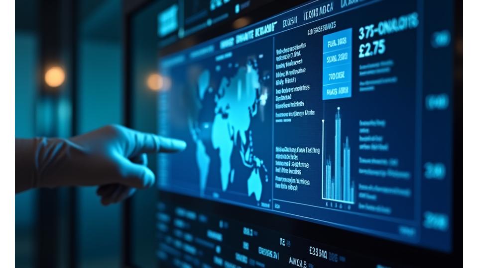 Tableau de bord interactif affichant des données de market intelligence sur le Private Equity : tendances de levée de fonds, analyses de valorisation par secteur et régulations.