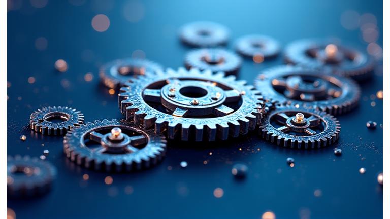 Illustration représentant la structuration d'un véhicule d'investissement avec des engrenages interconnectés, symbolisant l'efficacité et la gouvernance.