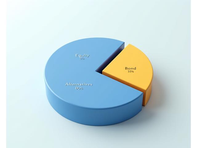 Graphique à secteurs représentant une allocation équilibrée avec un mélange d'actions et d'obligations